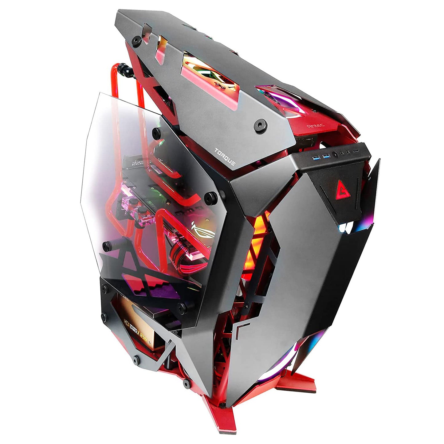 Gabinete Antec Torque Negro/Rojo - Aluminio
