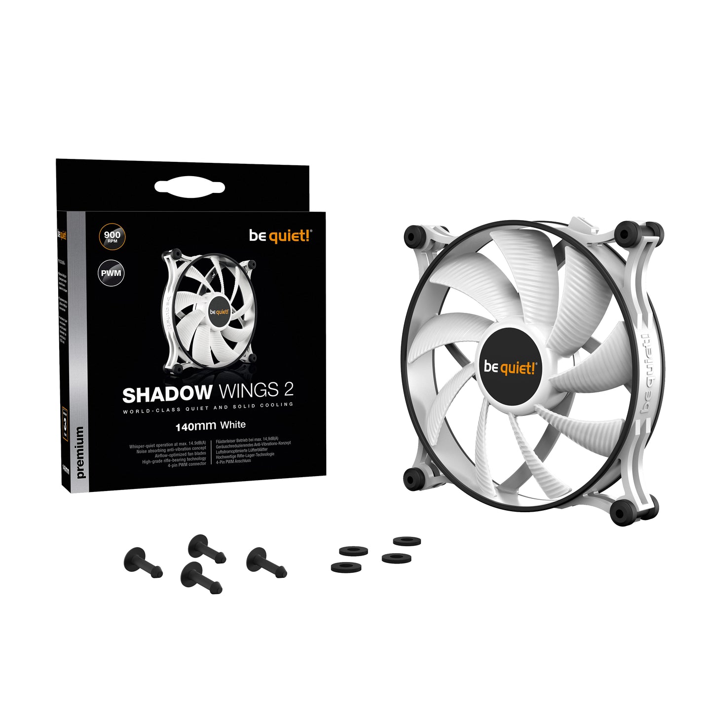 Ventilador be quiet! Shadow Wings 2 140mm PWM - Blanco
