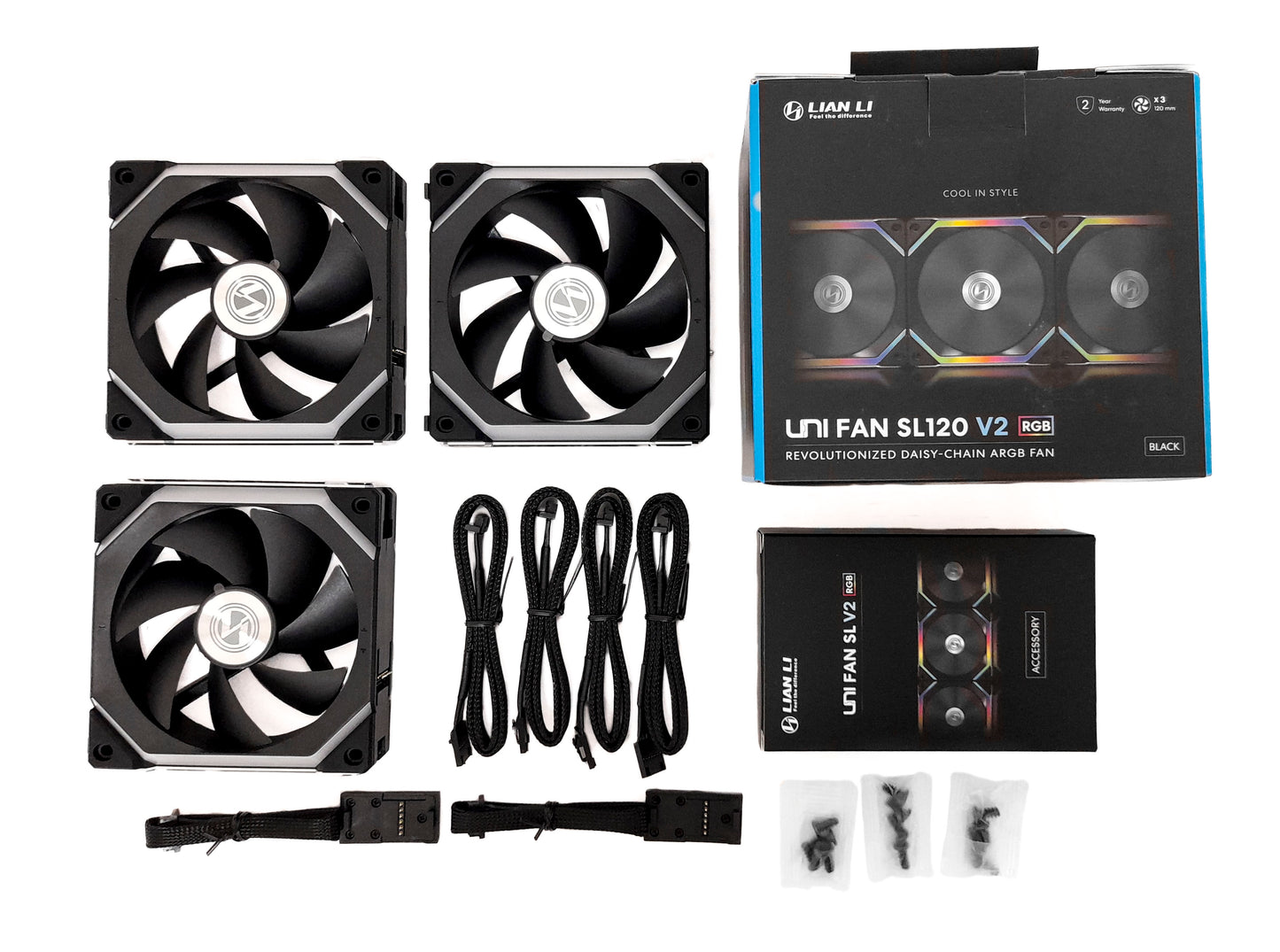 Kit of 3 Lian Li SL120 V2 RGB 120mm Fans