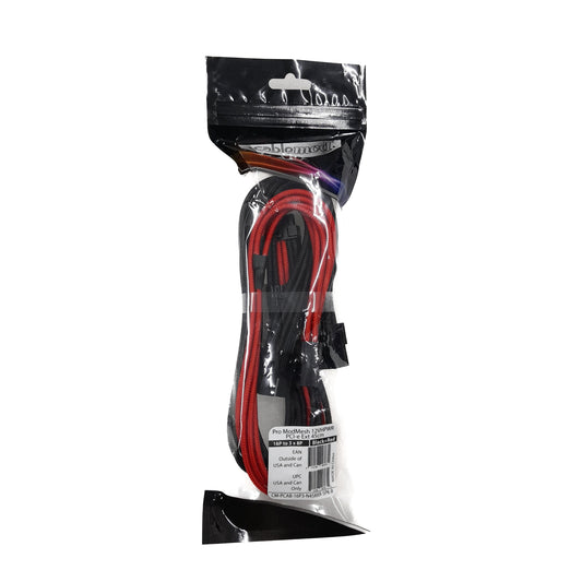 Extensión de cable PCI-e Cablemod Pro 12VHPWR (Black + Red, 16-pin to Triple 8-pin, 45cm) 