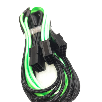 Extensión de cable PCI-e Cablemod Pro 12VHPWR (Black + Light Green, 16-pin to Triple 8-pin, 45cm)