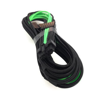 Extensión de cable PCI-e Cablemod Pro 12VHPWR (Black + Light Green, 16-pin to Triple 8-pin, 45cm)