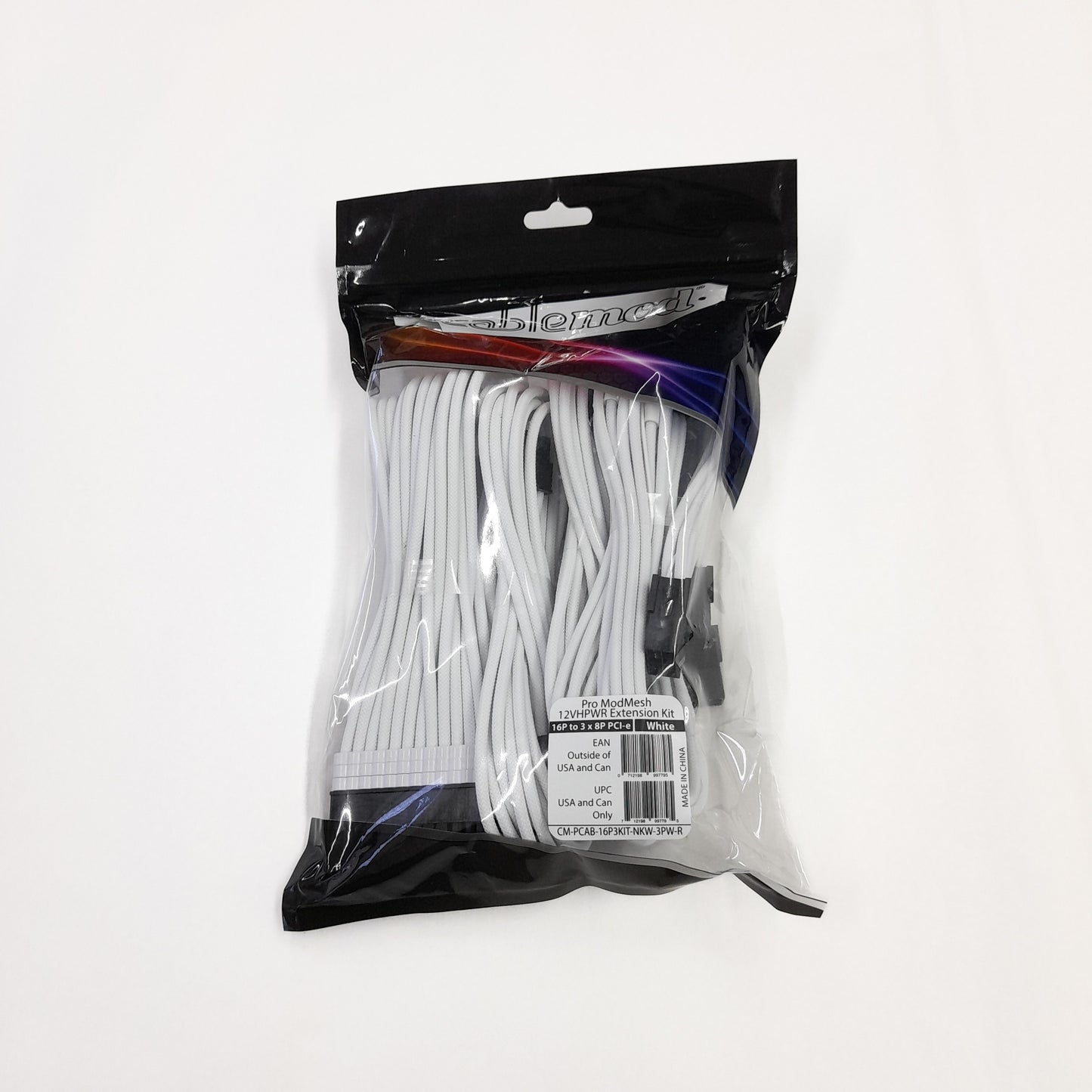 Kit de extensión de cable Cablemod Pro 12VHPWR (White, 16-pin to Triple 8-pin)