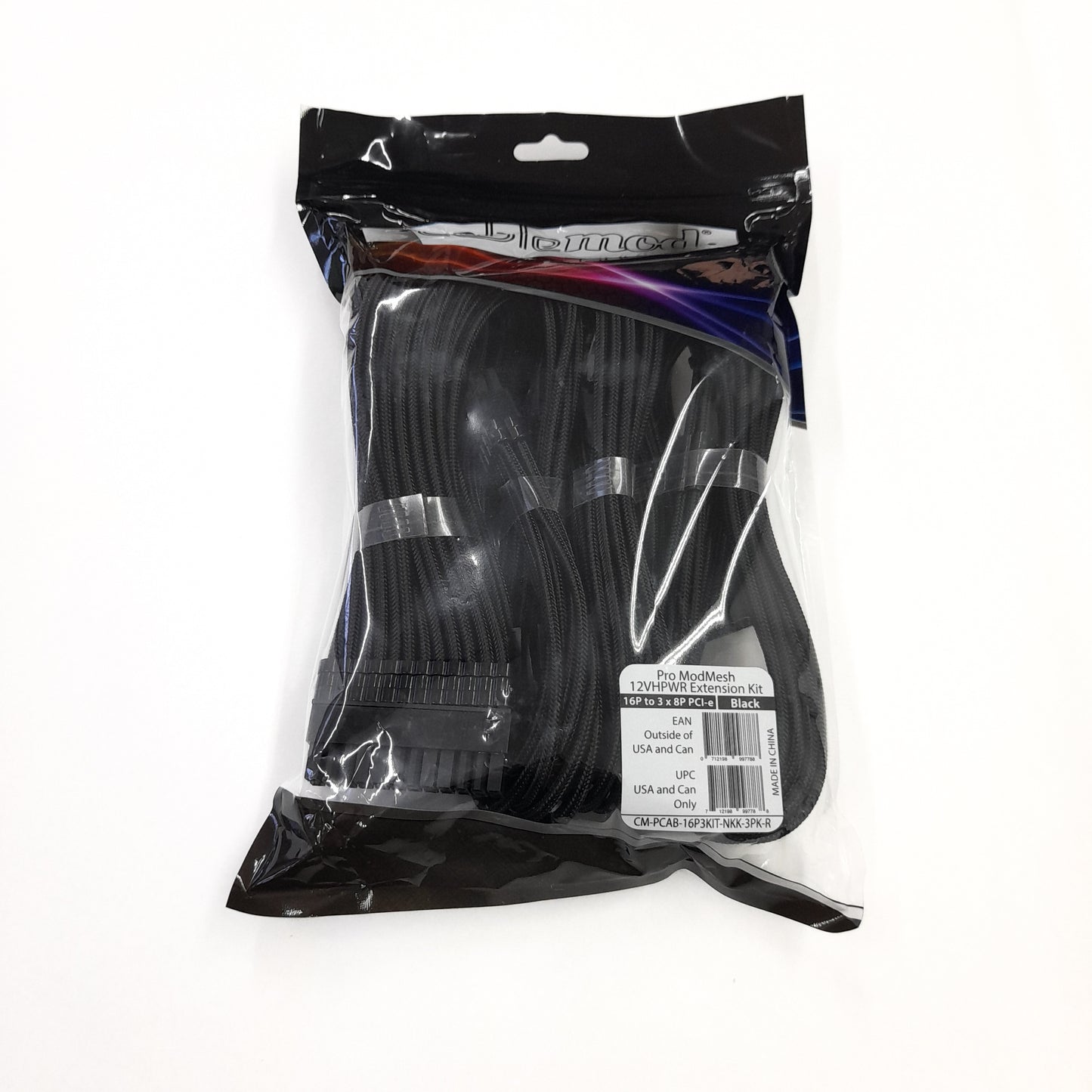 Kit de extensión de cable Cablemod Pro 12VHPWR (Black, 16-pin to Triple 8-pin)