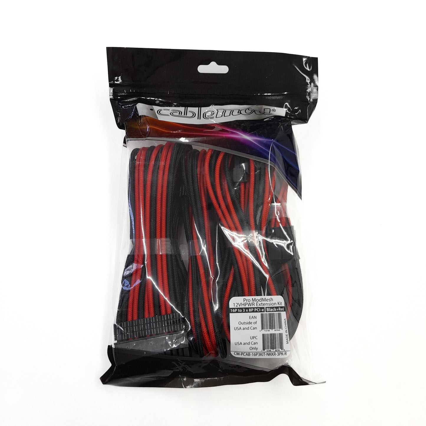 Cablemod Pro 12VHPWR Extension Cable Kit (Black + Red, 16-pin to Triple 8-pin)