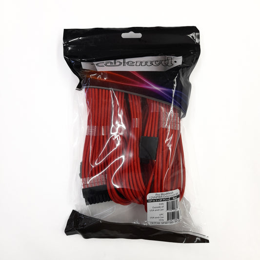 Kit de extensión de cable Cablemod Pro 12VHPWR (Red, 16-pin to Triple 8-pin)