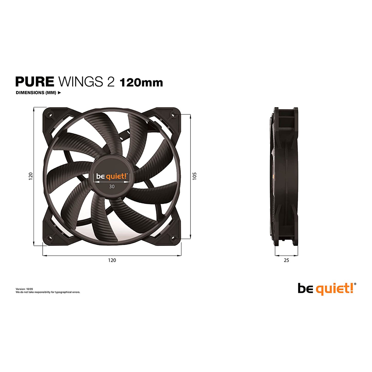 Ventilador BeQuiet! Pure Wings 2 120mm PWM Alta Velocidad