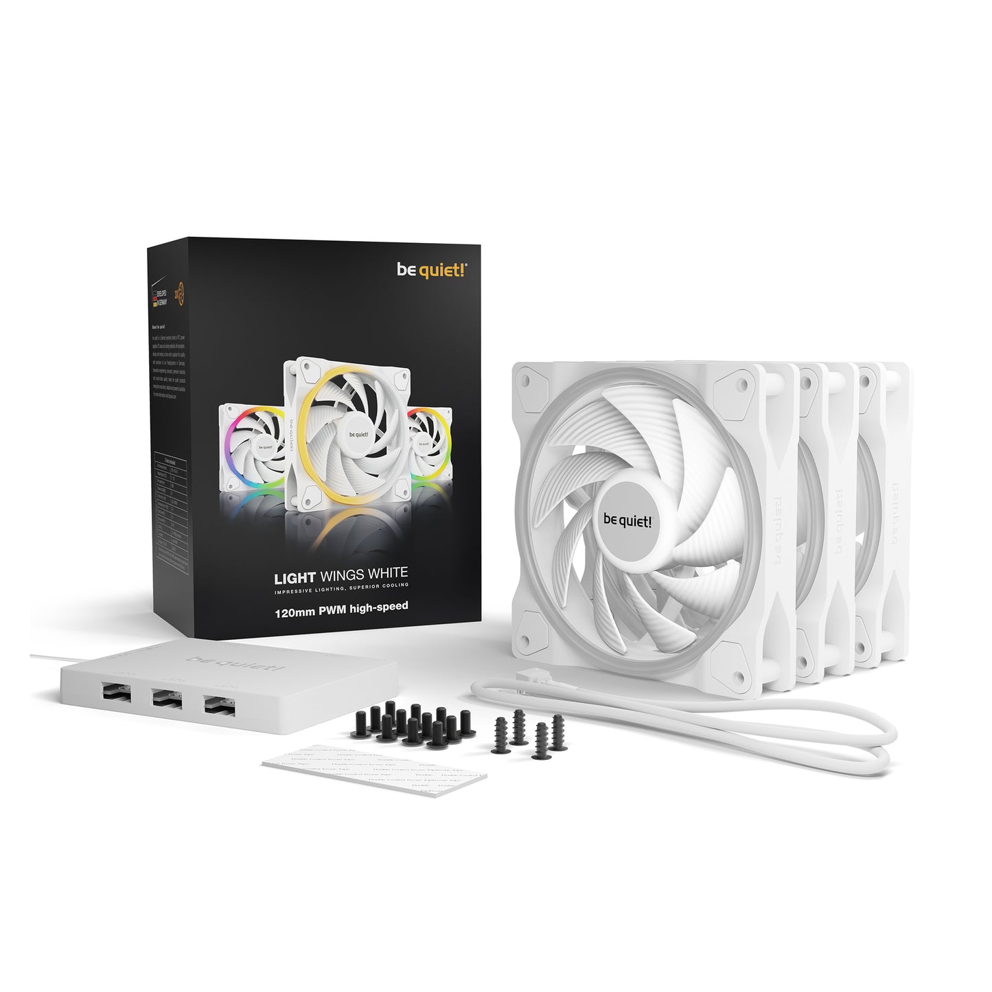 Kit de Ventiladores be Quiet! Light Wings ARGB 120mm PWM High Speed