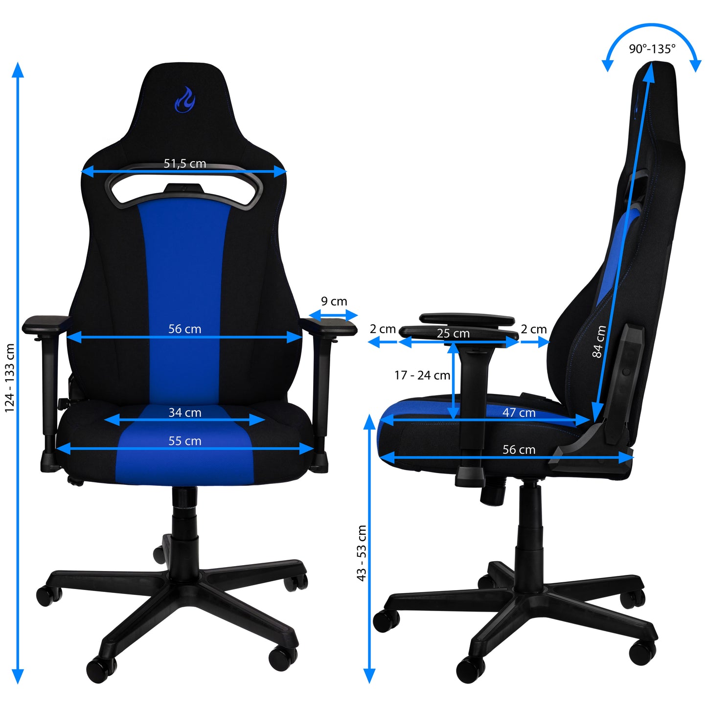 Silla Gamer Nitro Concepts E250 - Galactic Blue