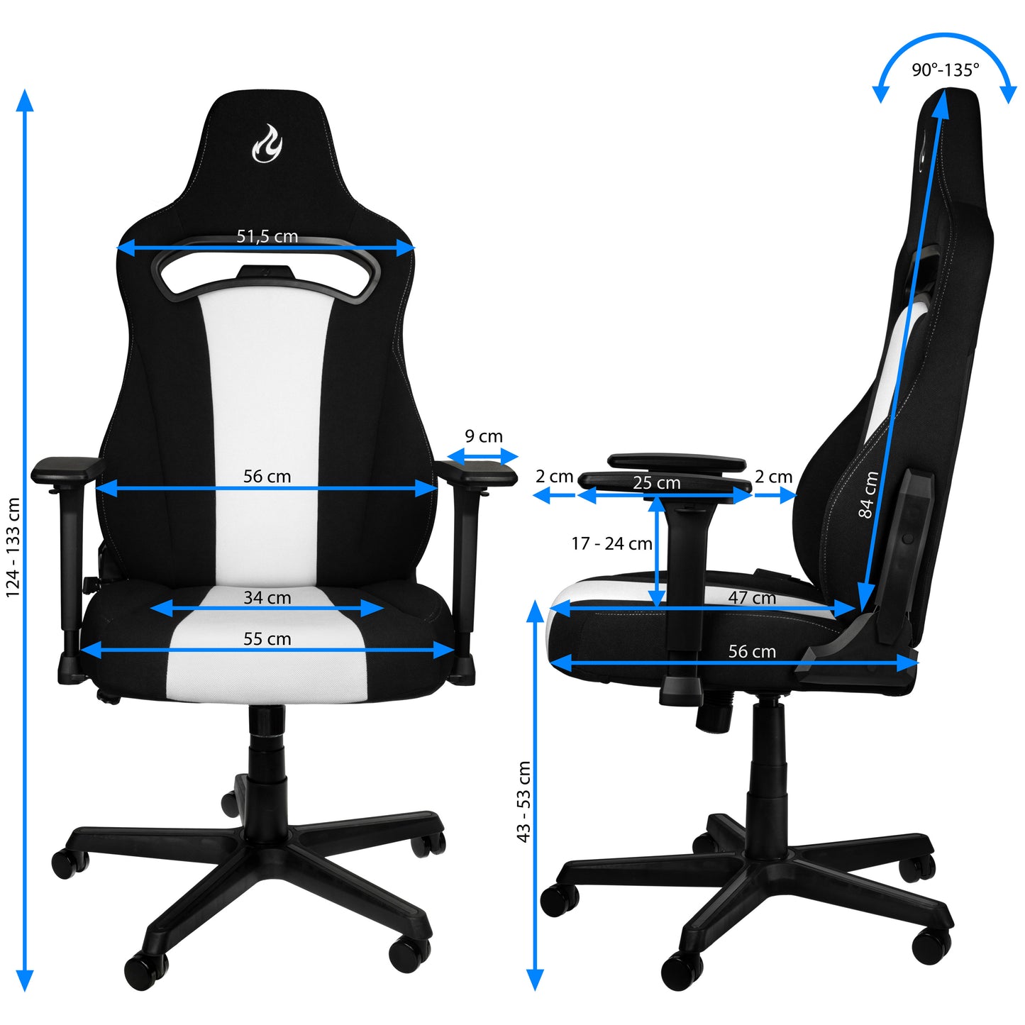 Silla Gamer Nitro Concepts E250 - Radiant White